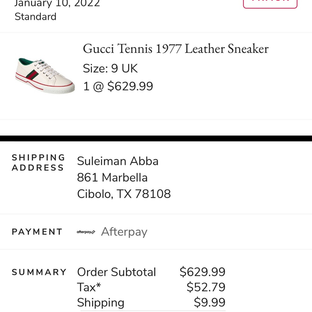 NWOT Gucci 1977 Leather Sneaker- US Size 10